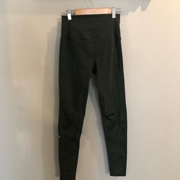 ALO Yoga High Waist Moto Leggings Dark Olive Green - Picture 7 of 8